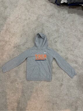 Nike Gray Kids Hooded Sweatshirt with Orange & Navy TOCA Logo